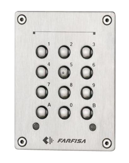 2 relé, 2x4db 2-6digites kód, 12VAC/VDC, süllyeszthető, FARFISA FC32P